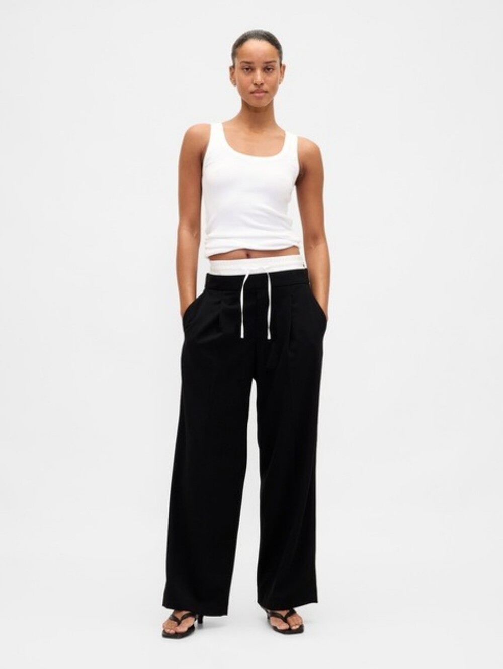 NWT Black GAP Mid-Rise Wide-Leg Double Waist Pants